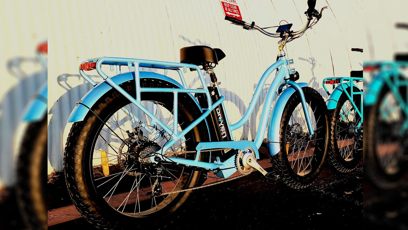 electric beach cruiser bicycles MOD Groove Step-Thru - Comfort Ride Salsa Red - HSA/FSA Eligible - Comfort Step Through Ebike assist mode Coastal Cruisers Step Over 24x3