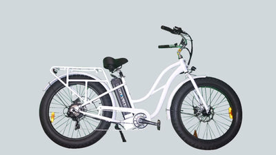 beach cruiser electric bicycle Driven HD Rocket Step Through Beach Cruiser EBike